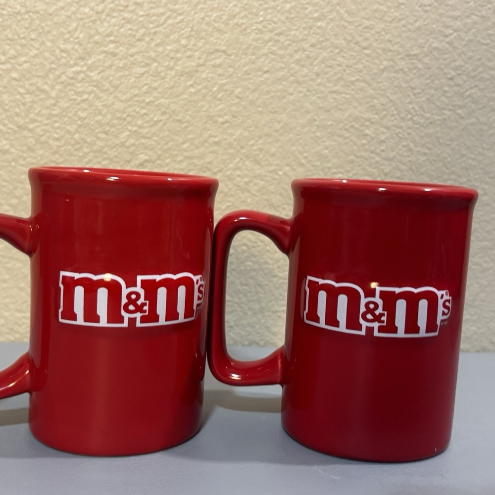 Two M&M's Red Mugs 12 oz Coffee Tea Cups Collectible Official Licensed 2011-2012 - Picture 9 of 10